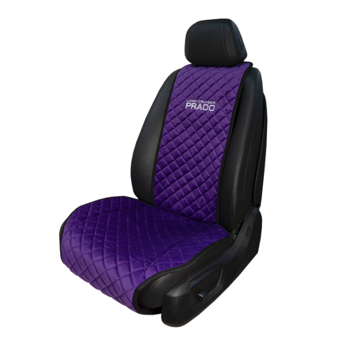 Накидки на сидения Накидка на переднее сиденье с вышивкой Land Cruiser Prado (Фиолетовая)